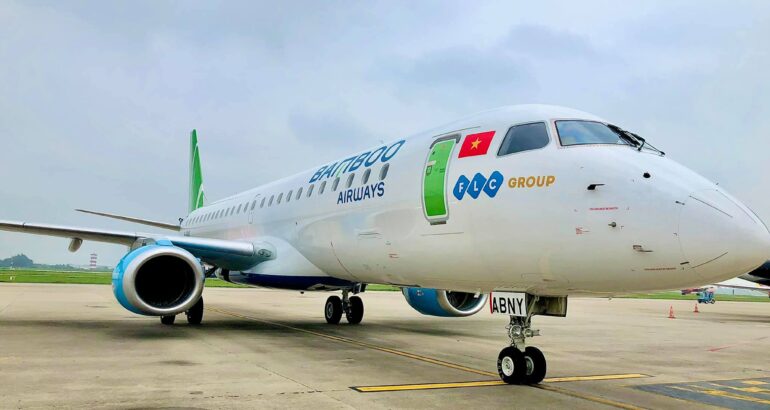 Bamboo Airways Embraer 190LR Ferried to Ireland West Airport