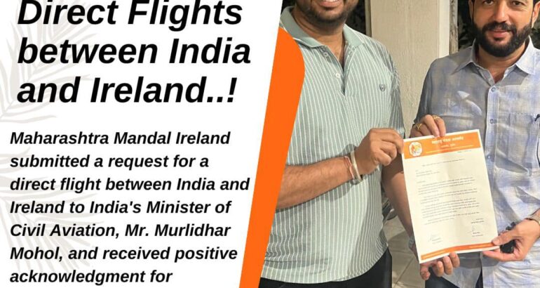 Maharashtra Mandal Ireland seeks direct service to India